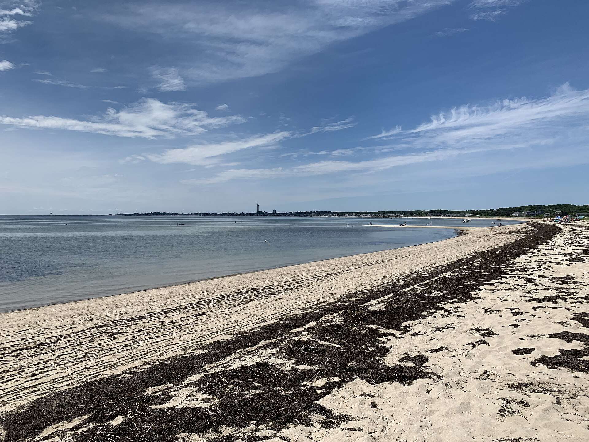 The harbor beach with the Pilgrim Monument on the skyline, Provincetown
