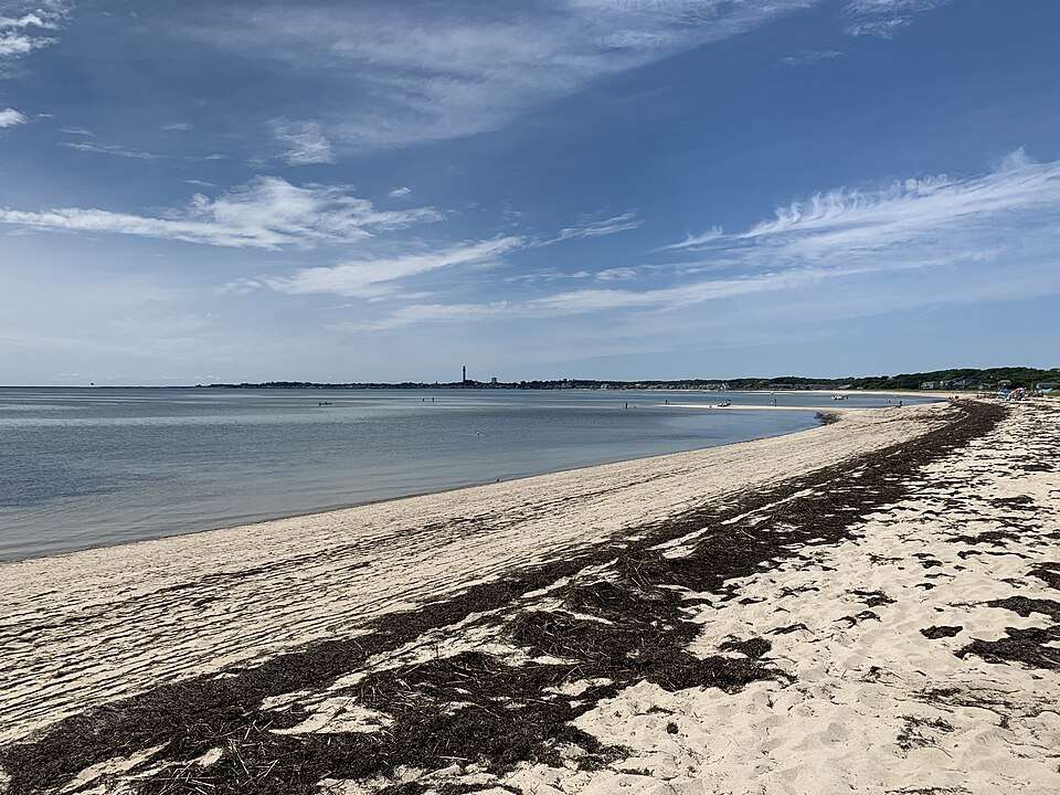 The harbor beach with the Pilgrim Monument on the skyline, Provincetown